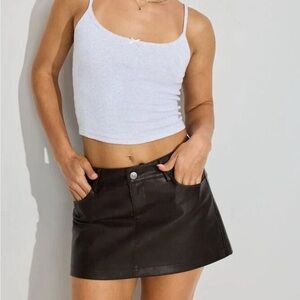 Garage Leather Mini Skirt